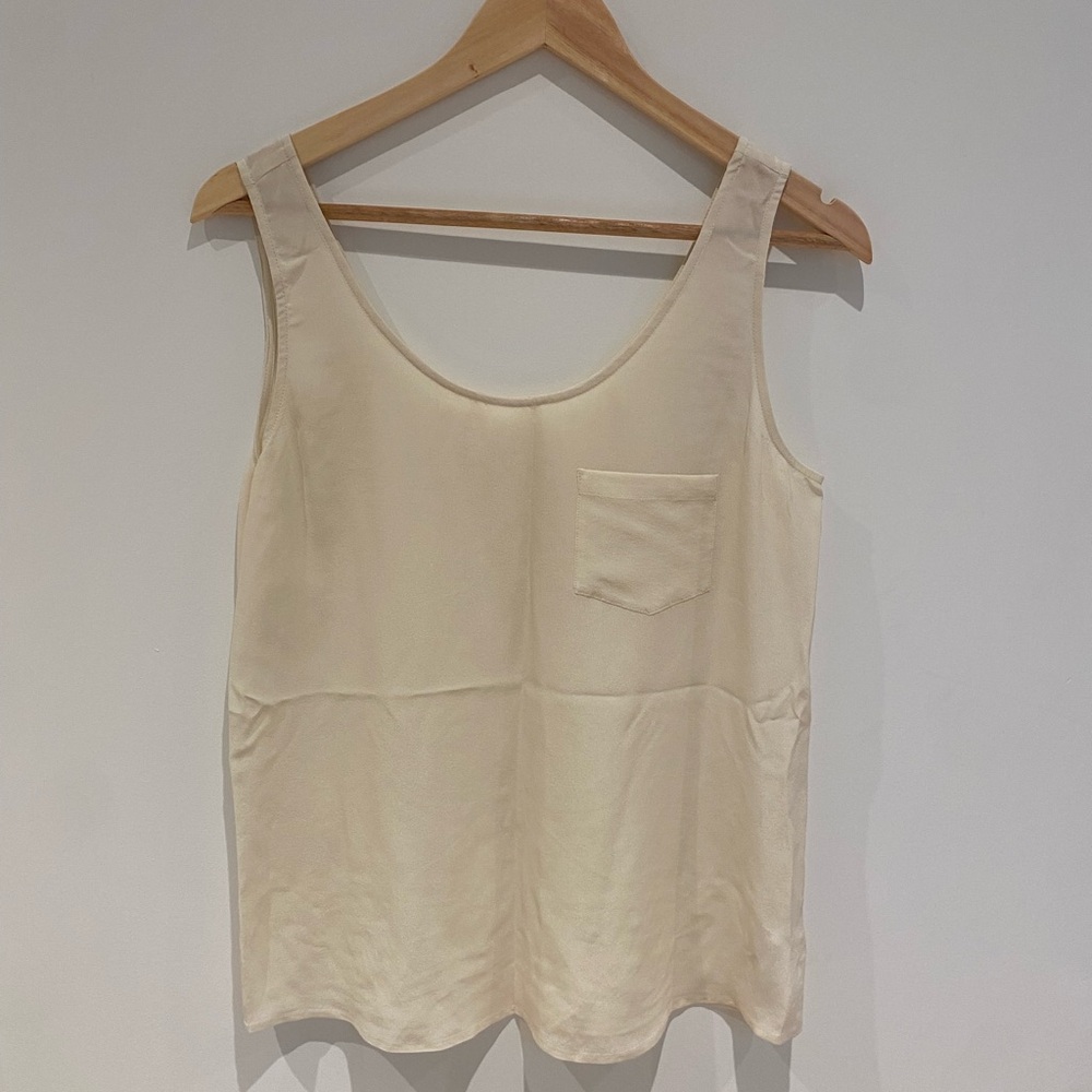 Joe Fresh 100% Silk Cream Tank Top